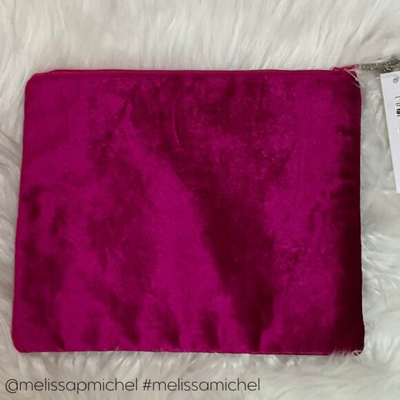 NWT MAGENTA COSMETIC BAG w/SEQUIN DETAIL - Picture 4 of 5